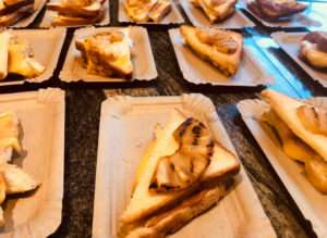 Vegan croques tijdens catering